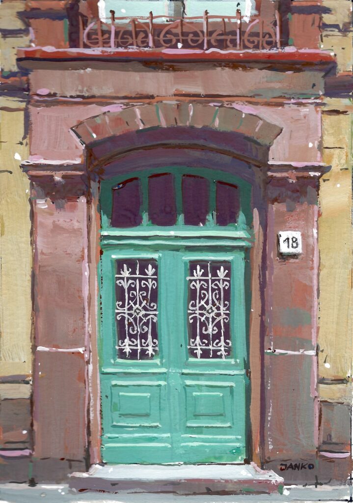 "No.18", urban gouache painting