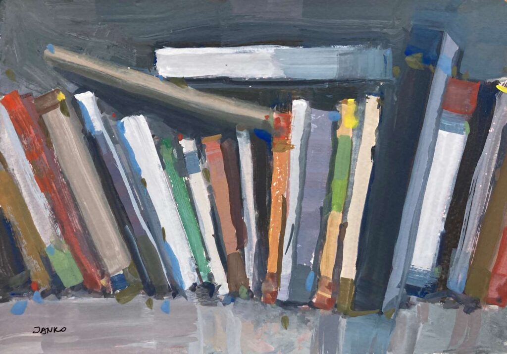 Books, 20x15cm gouache painting